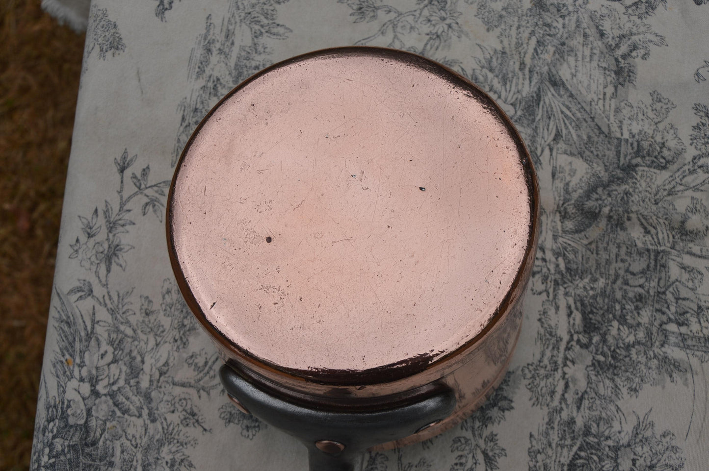 Copper Pan New Tin Gerbruder Schwabenland 2.5mm Rim Holkar 14cm 5 1/2 Antique German Kupfer Copper Refurbished Saucepan Cast Iron Handle