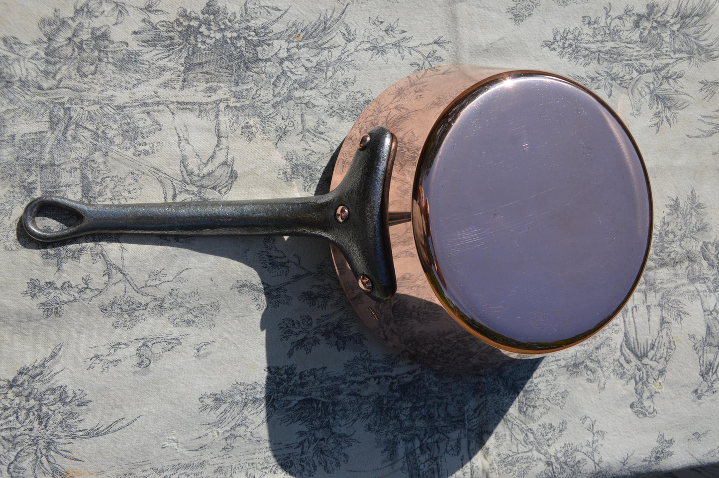 Sauteuse Évasée en Cuivre Français 2,3mm Windsor 21cm 8 1/4" Neuf Bill Cox Étamé à la Main Vintage Professionnel Estampillé Fabriqué en France