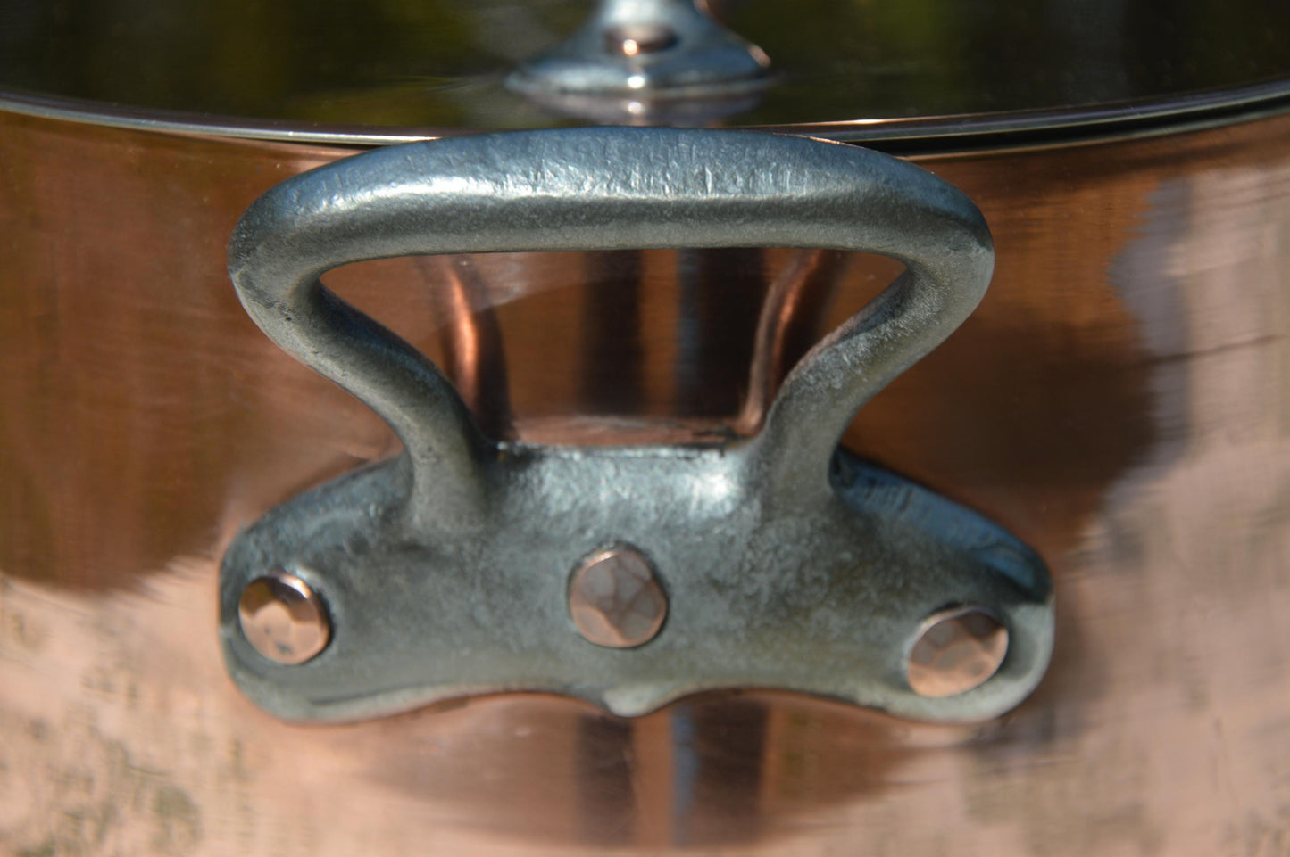 Vintage French Copper Casserole Pan Pot Round  Dutch Oven New Bill Cox Hand Wiped Tin France Made 2.3mm Faitout Pot 22.5cm 8 7/8