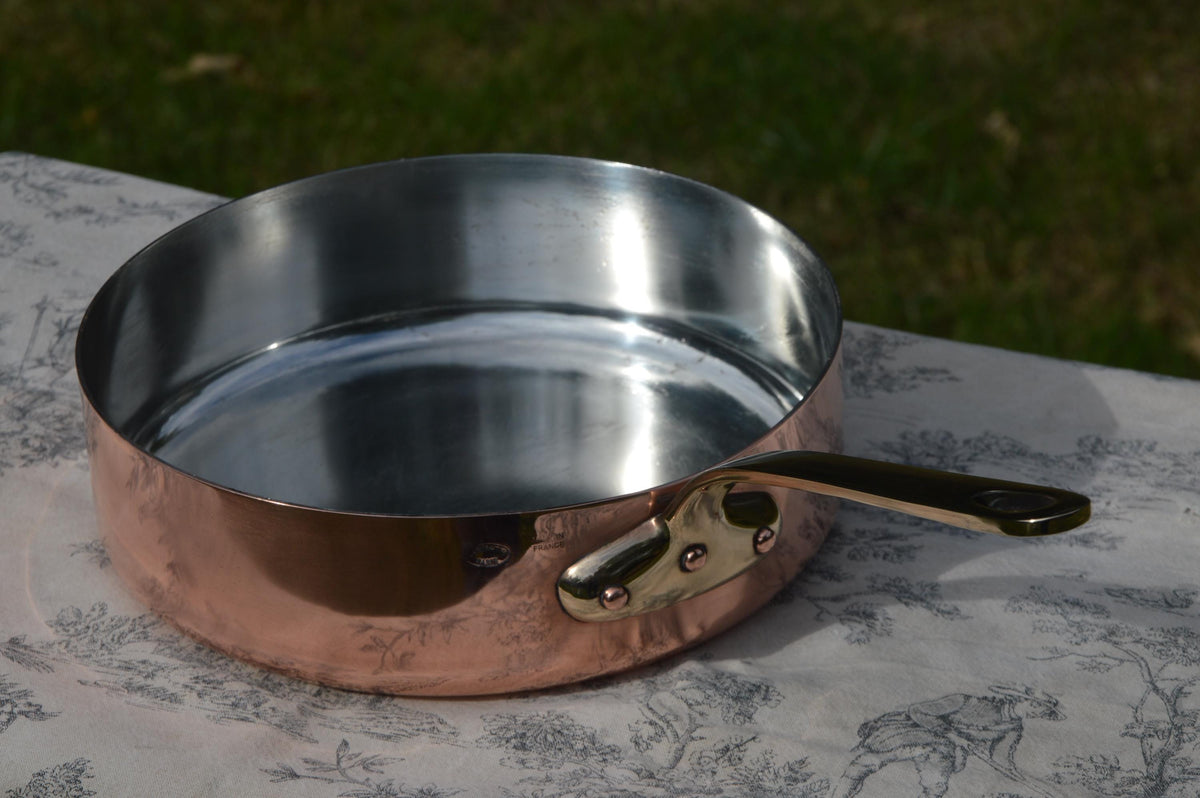 Antique E Dehillerin Copper Sauté, Skillet Pan, 26cm, Bronze Handle, Made in France