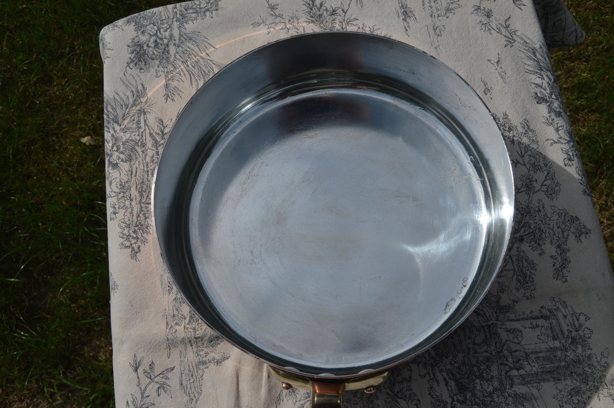 Antique E Dehillerin Copper Sauté, Skillet Pan, 26cm, Bronze Handle, Made in France