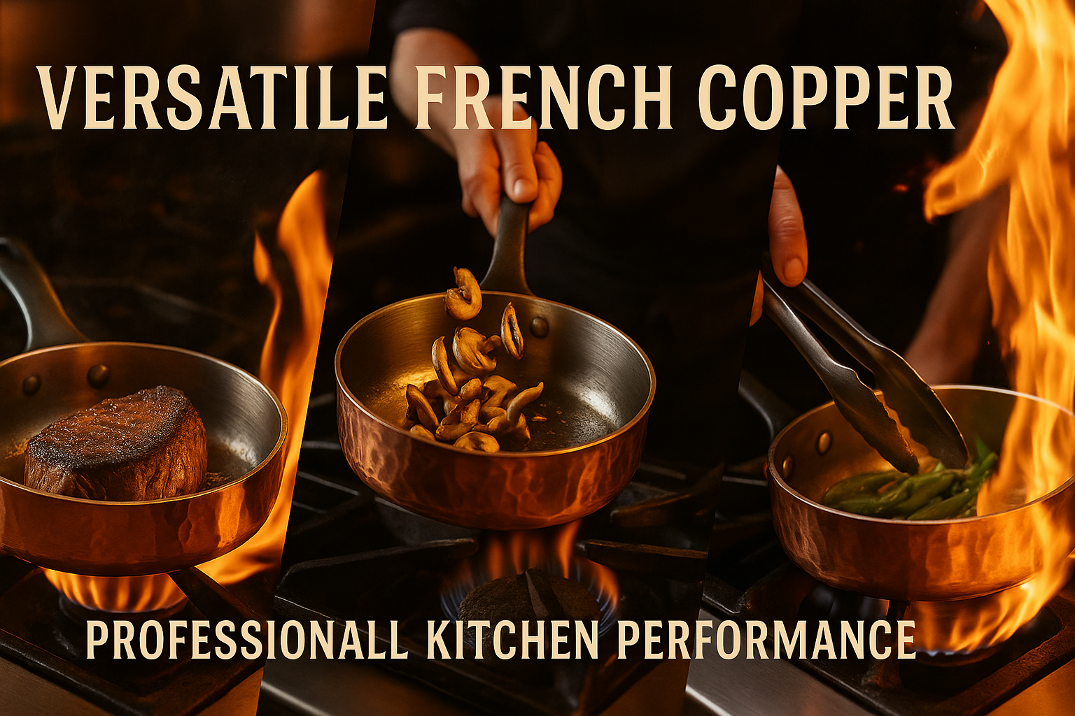 Promotional banner for French copper sauté pans